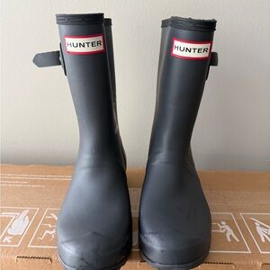 Hunter Charcoal Short Rain Boots